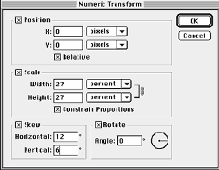 Команда Layer<> Transform <> Numeric (Слой <> Преобразование <> Численное)